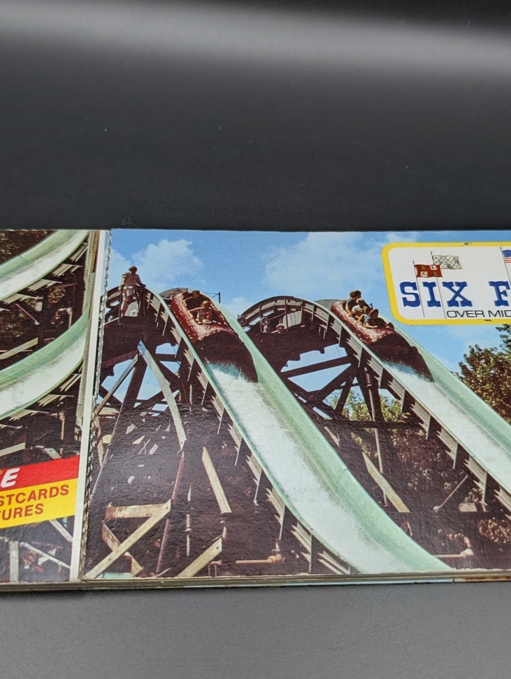 1970s Six Flags Postcard Set - Green Roller Coaster Images